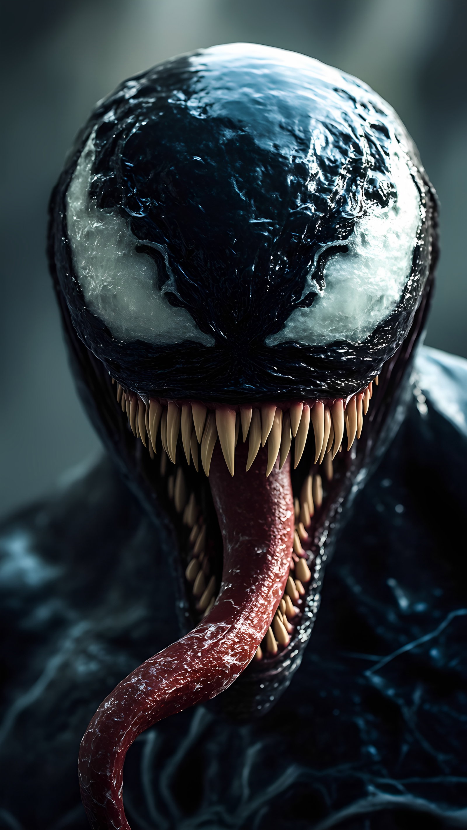 Venom Closeup Teeth Tongue Dark 4