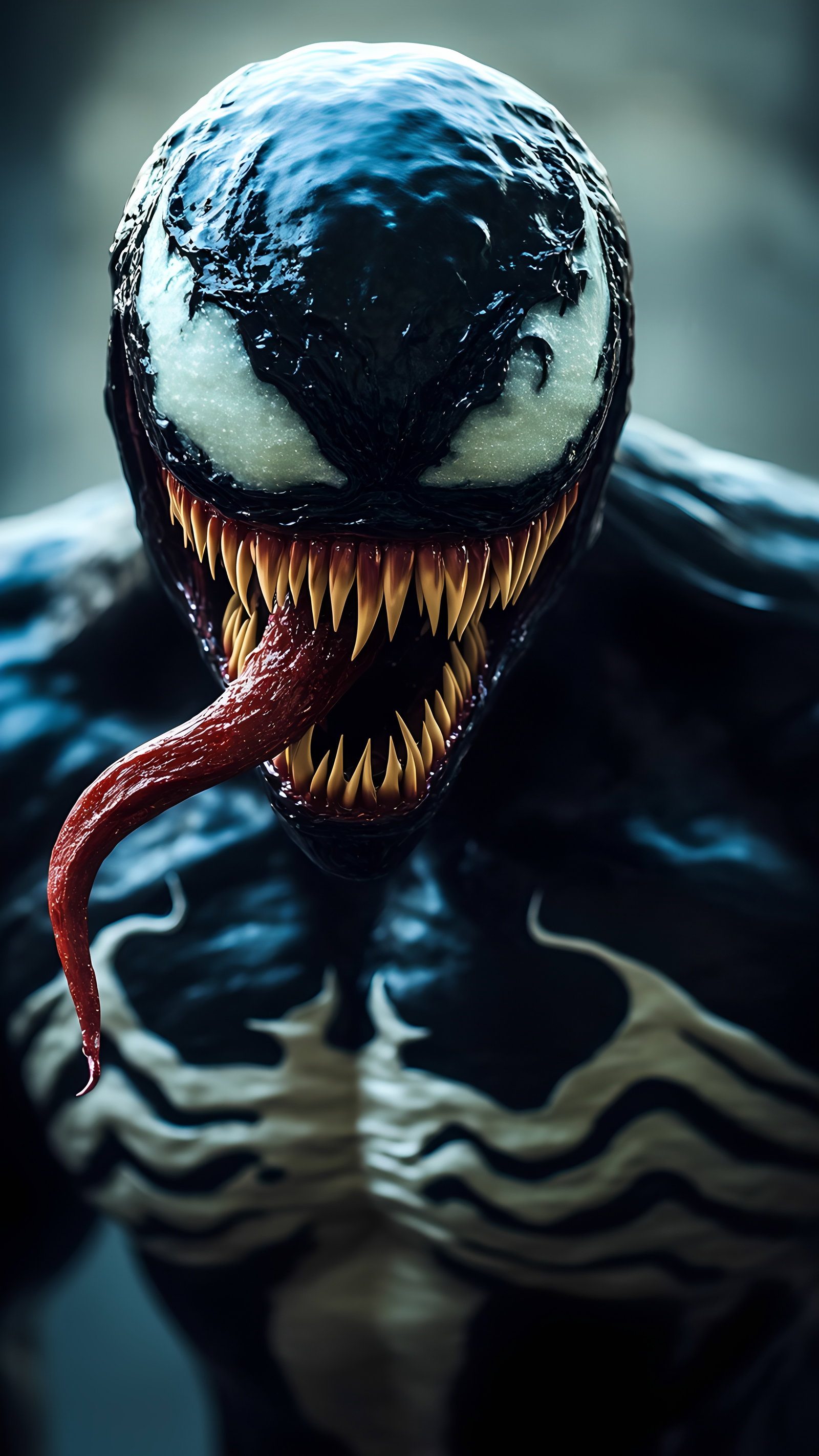 Venom Closeup Teeth Tongue Dark 5