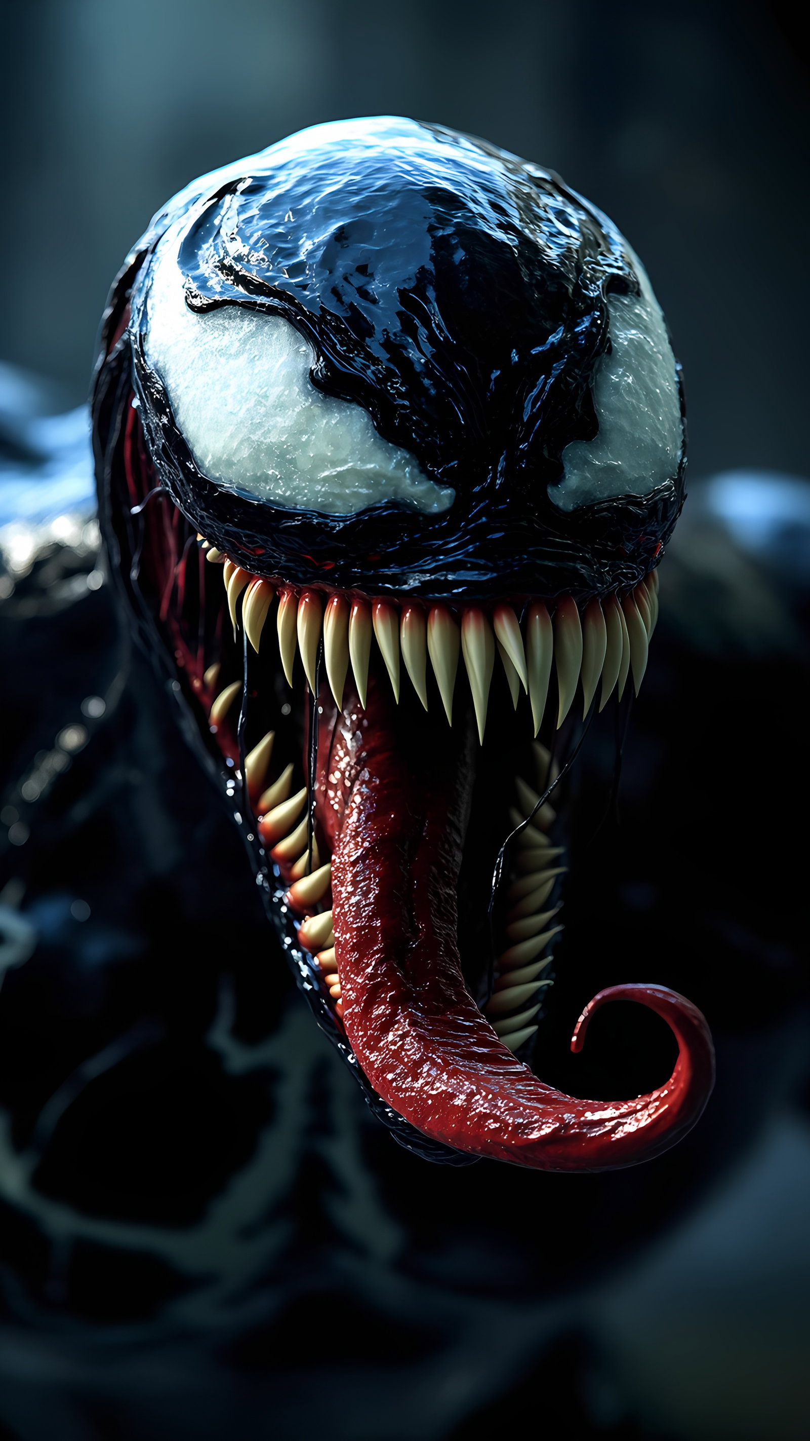 Venom Closeup Teeth Tongue Dark 6