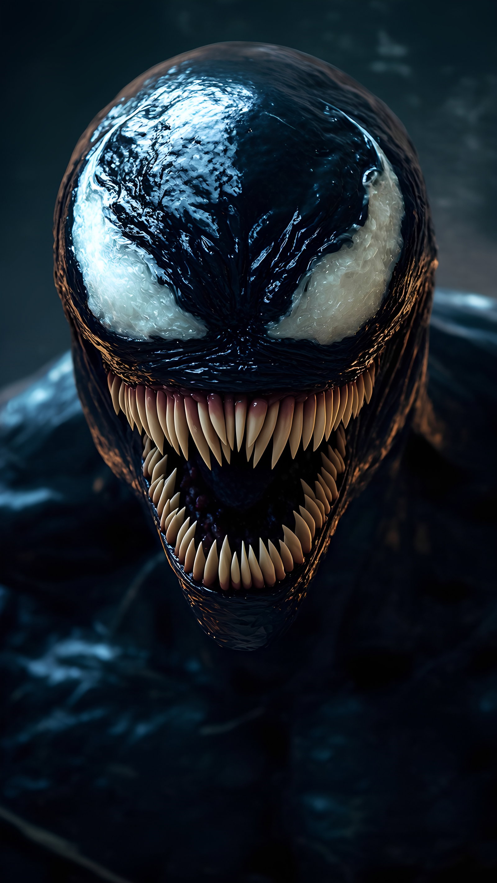 Venom Closeup Teeth Tongue Dark 7