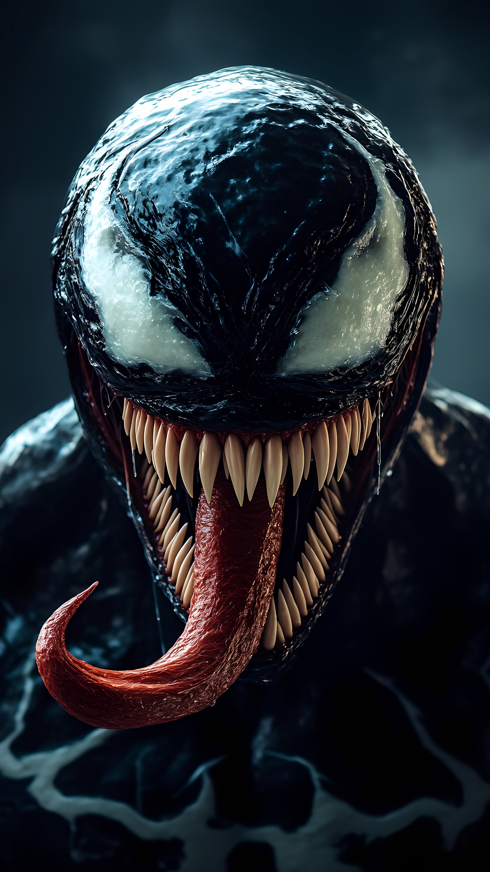 Venom Closeup Teeth Tongue Dark 8