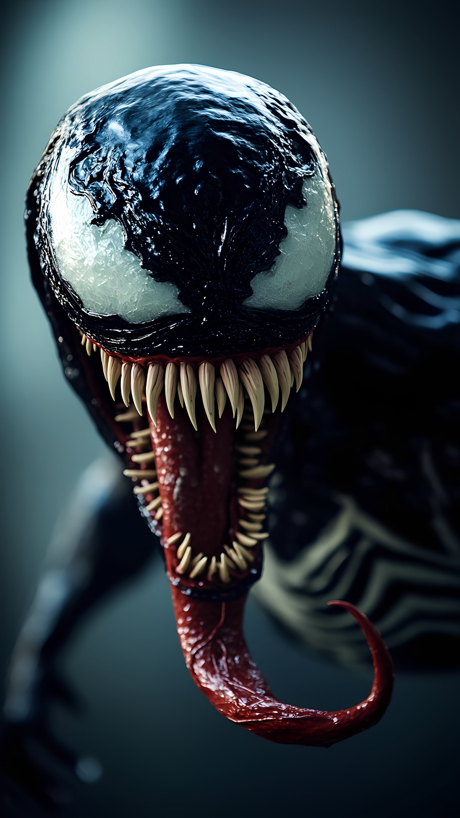 Venom Closeup Teeth Tongue Dark 9