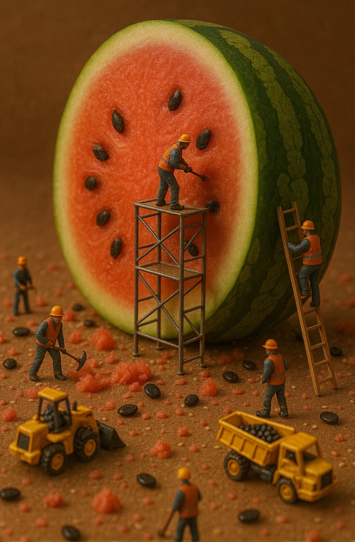 Watermelon Seed Extraction Miniature Workers Video – video thumbnail