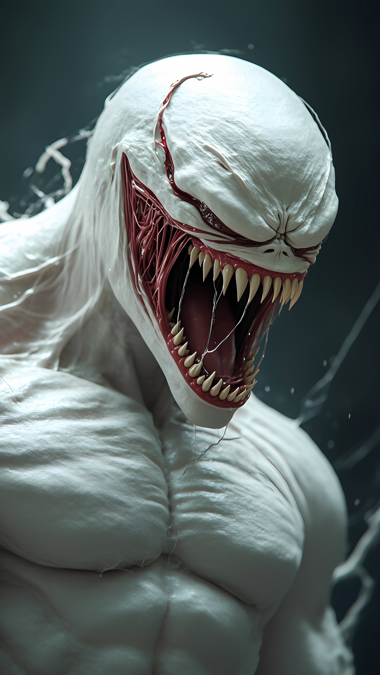 White Venom Creature Alien Fangs And Tongue 3