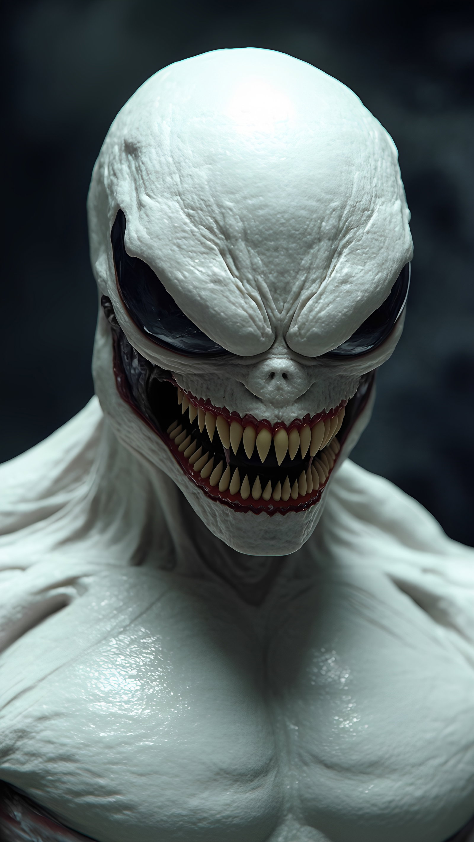 White Venom Creature Alien Fangs And Tongue 6