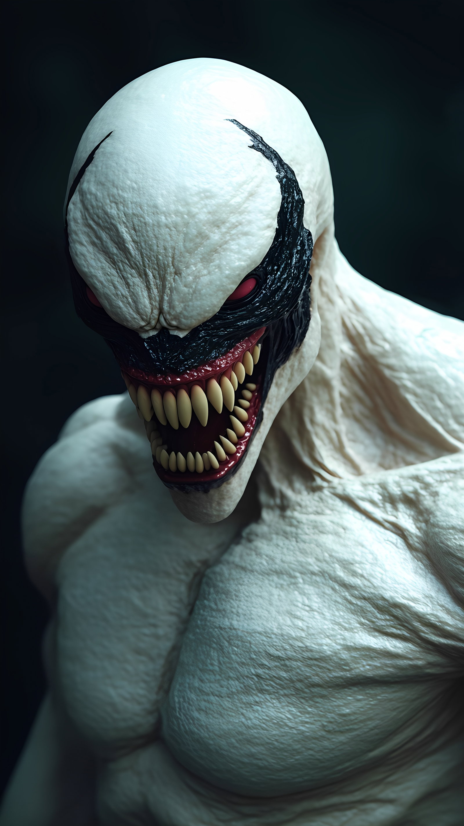 White Venom Creature Alien Fangs And Tongue 7