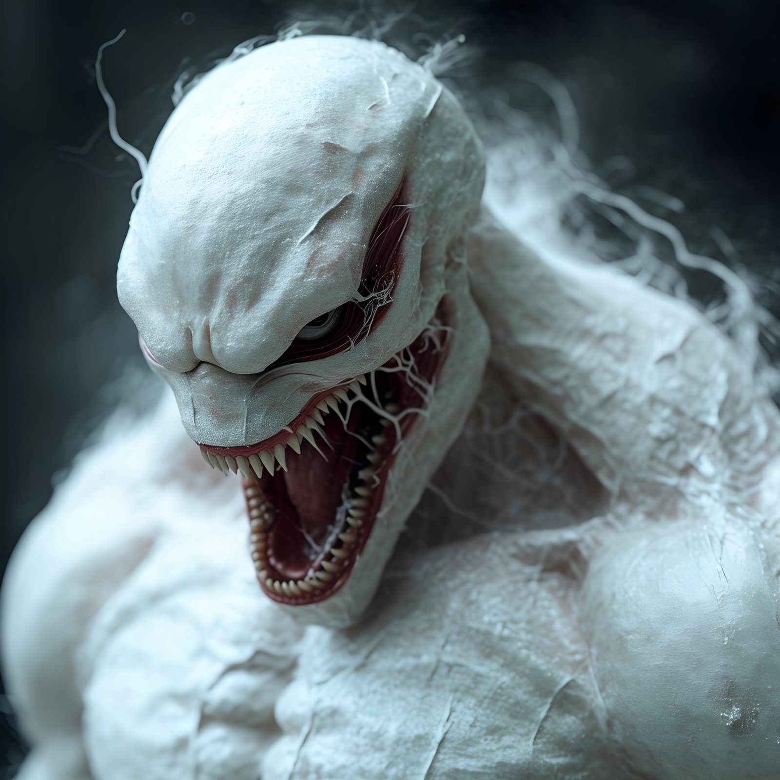 White Venom Creature Alien Fangs And Tongue 8