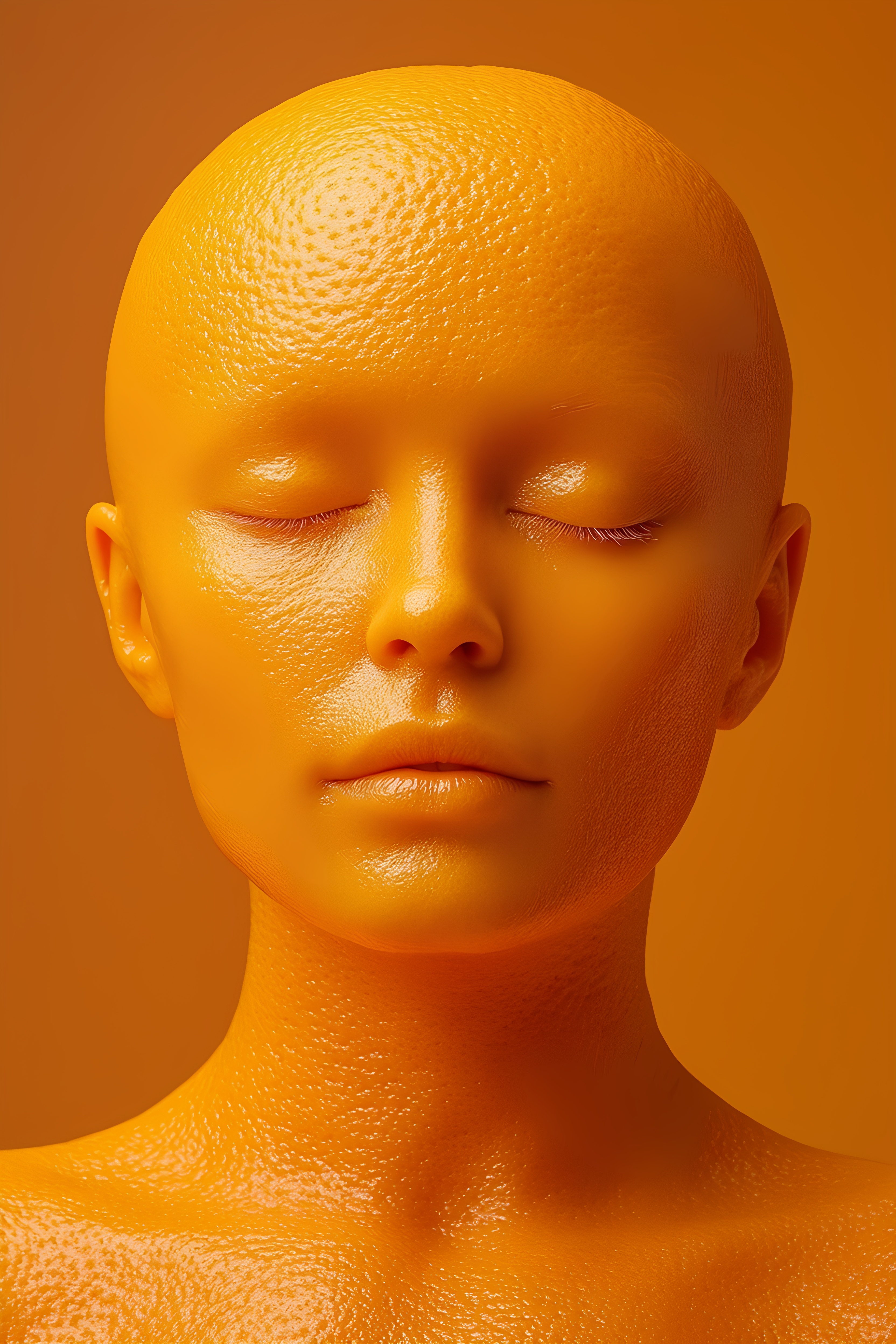 Woman Orange Peel Skin Surreal Portrait 2