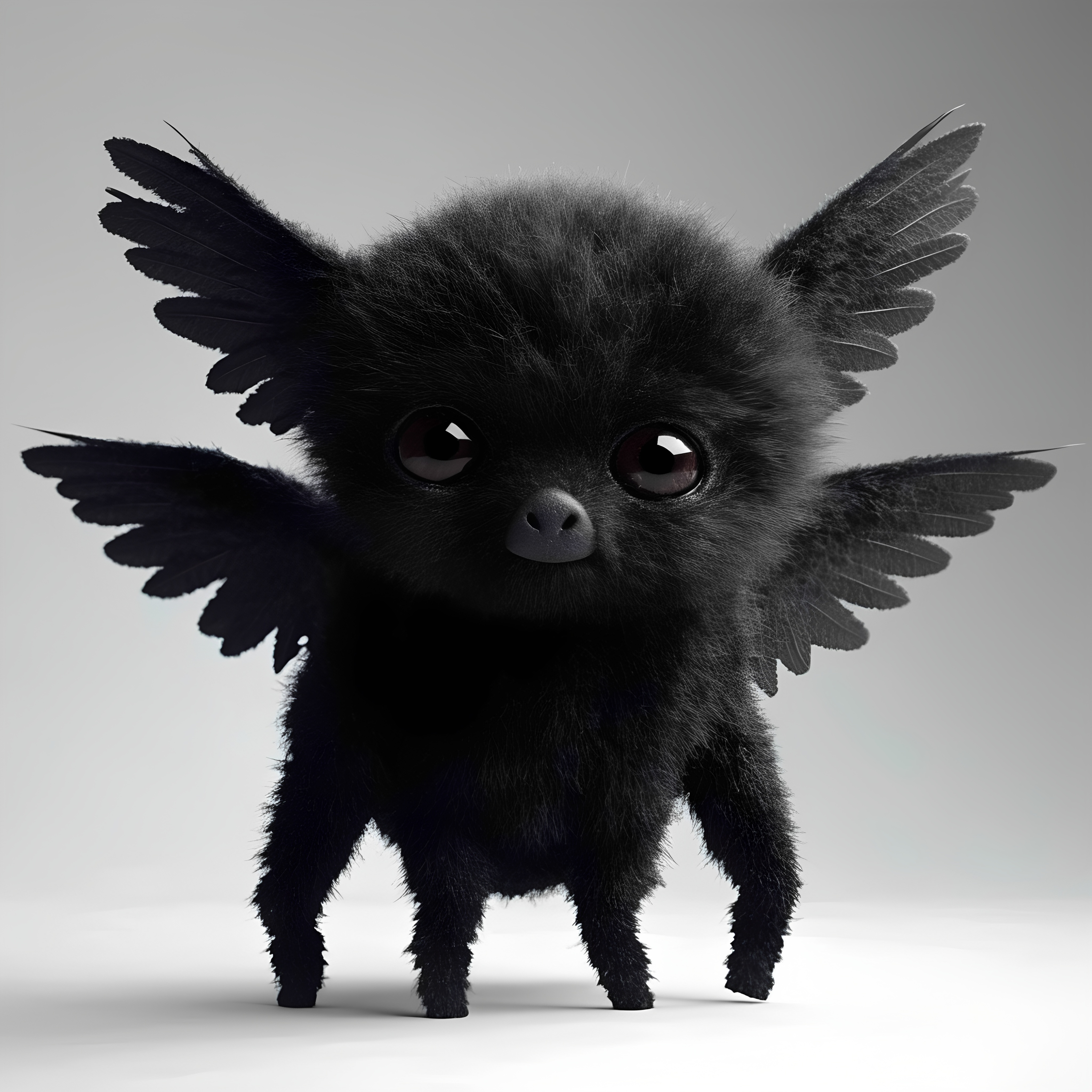 Black Bat Dog Winged Creature 1