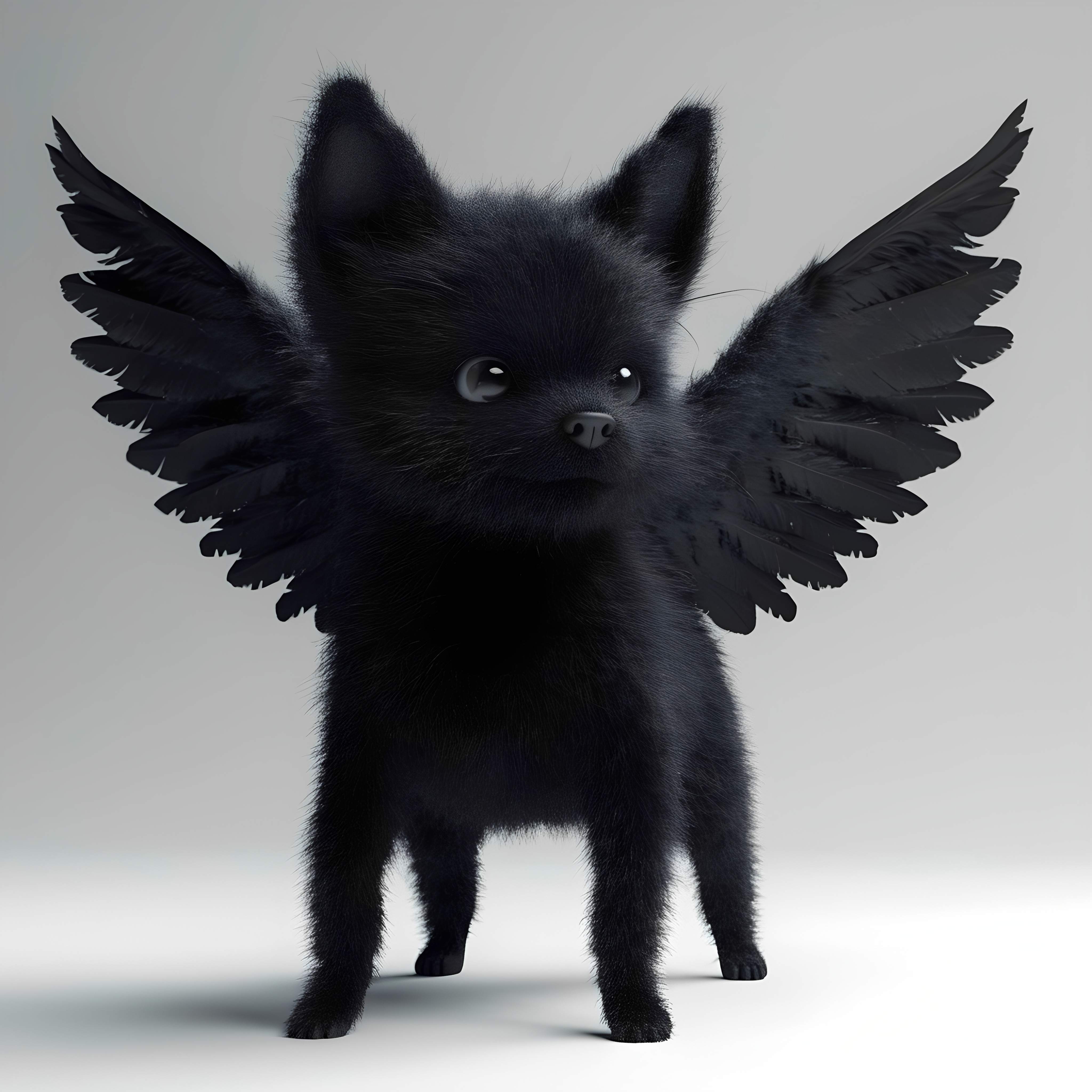 Black Bat Dog Winged Creature 3