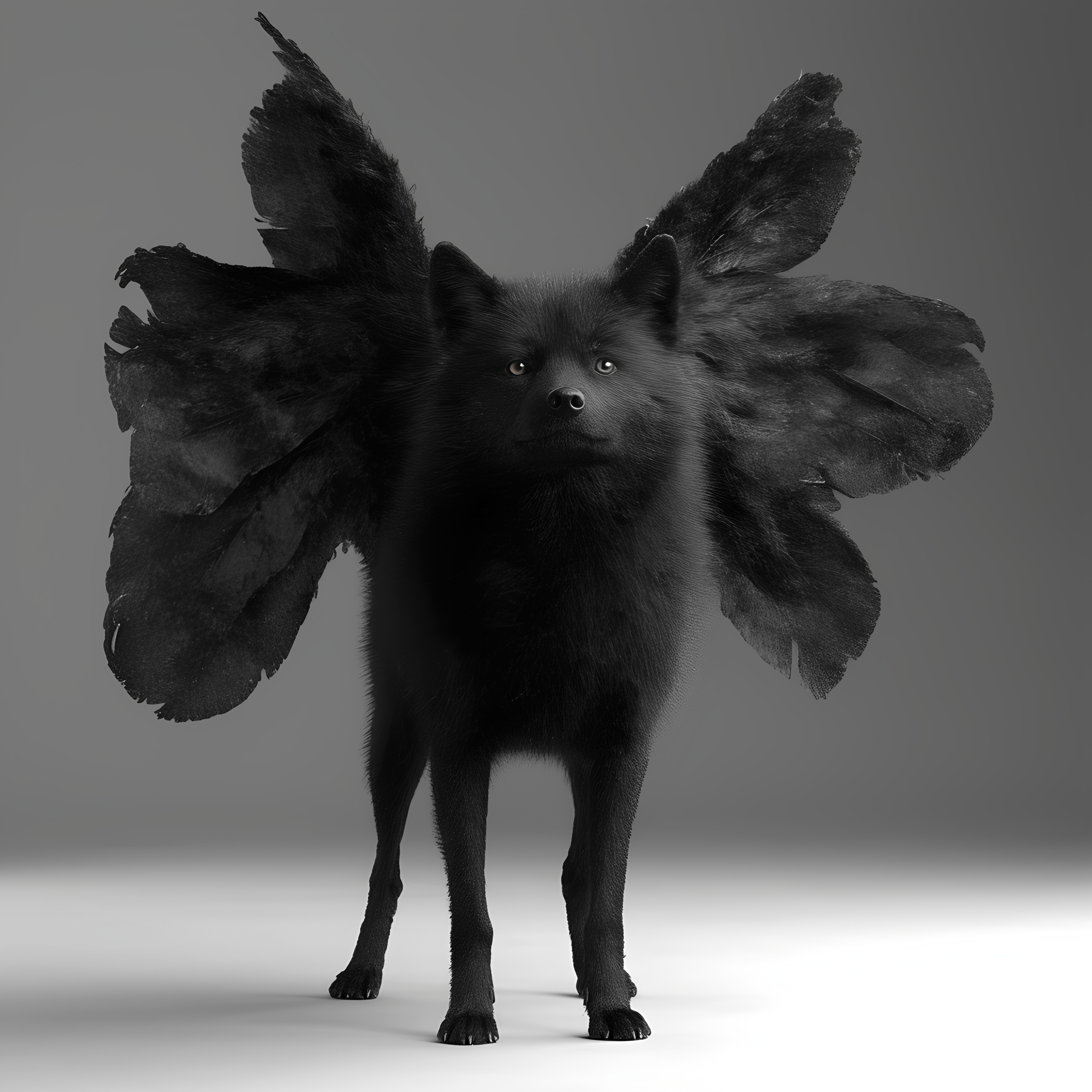 Black Bat Dog Winged Creature 4
