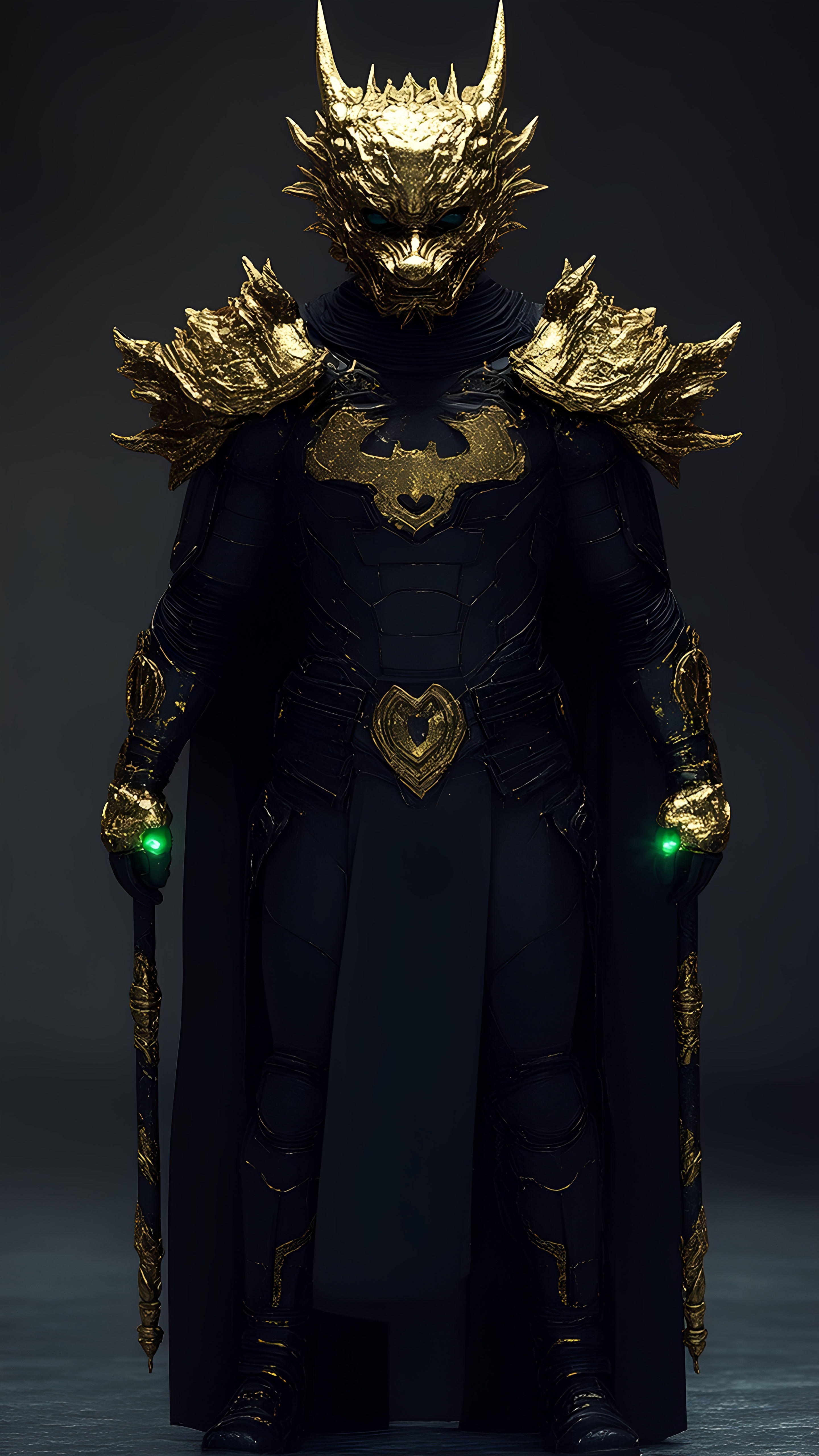 Dragon Helmet Armored Warrior Black Gold 2
