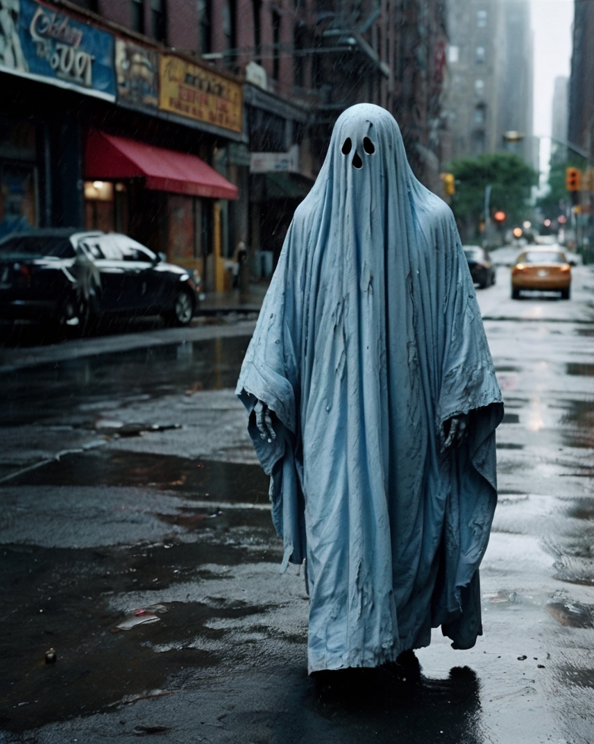 Urban Ghost Tattered Robes Rainy Night 2