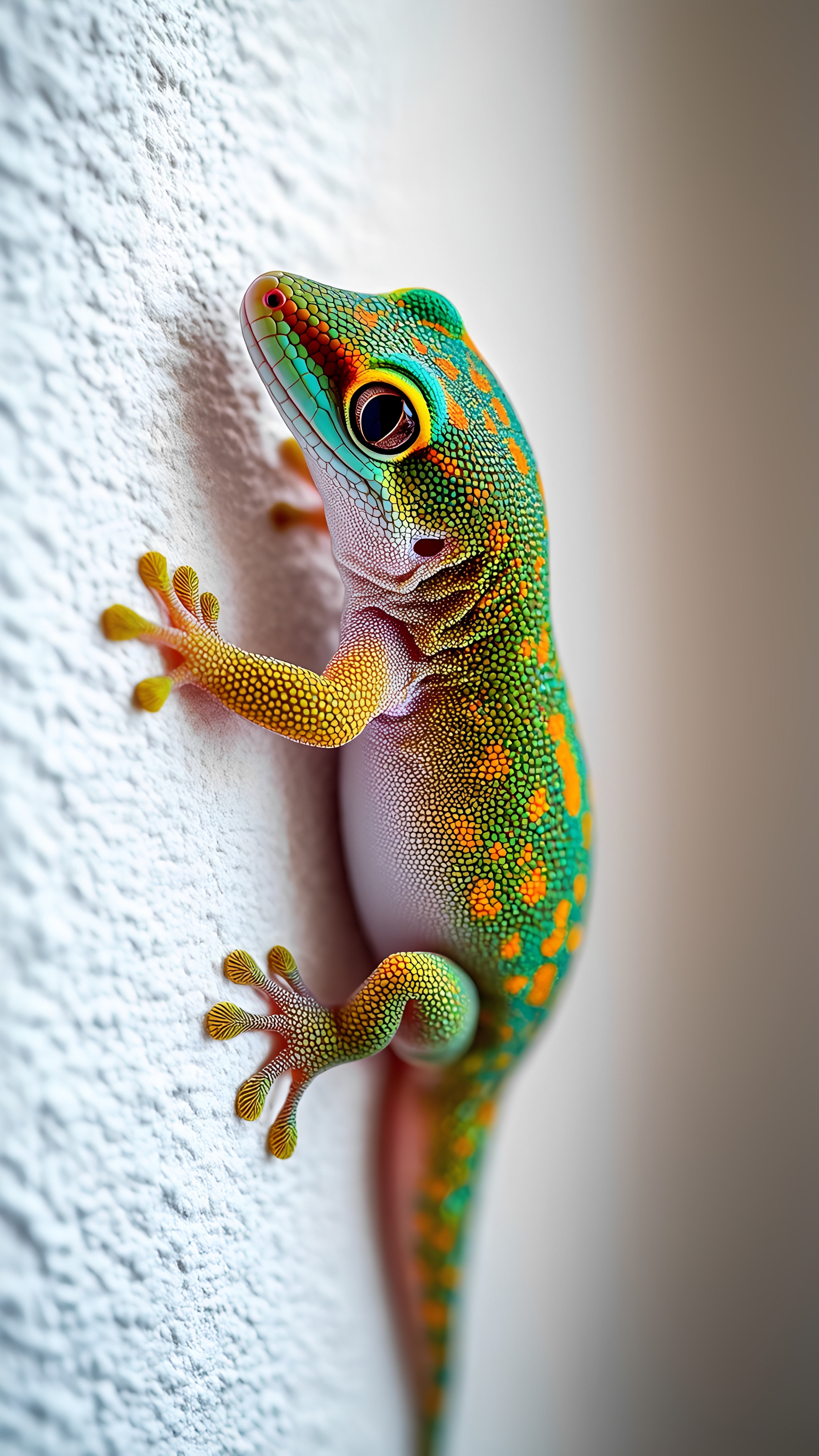 Vivid Jewel Toned Gecko Closeup Wall 1