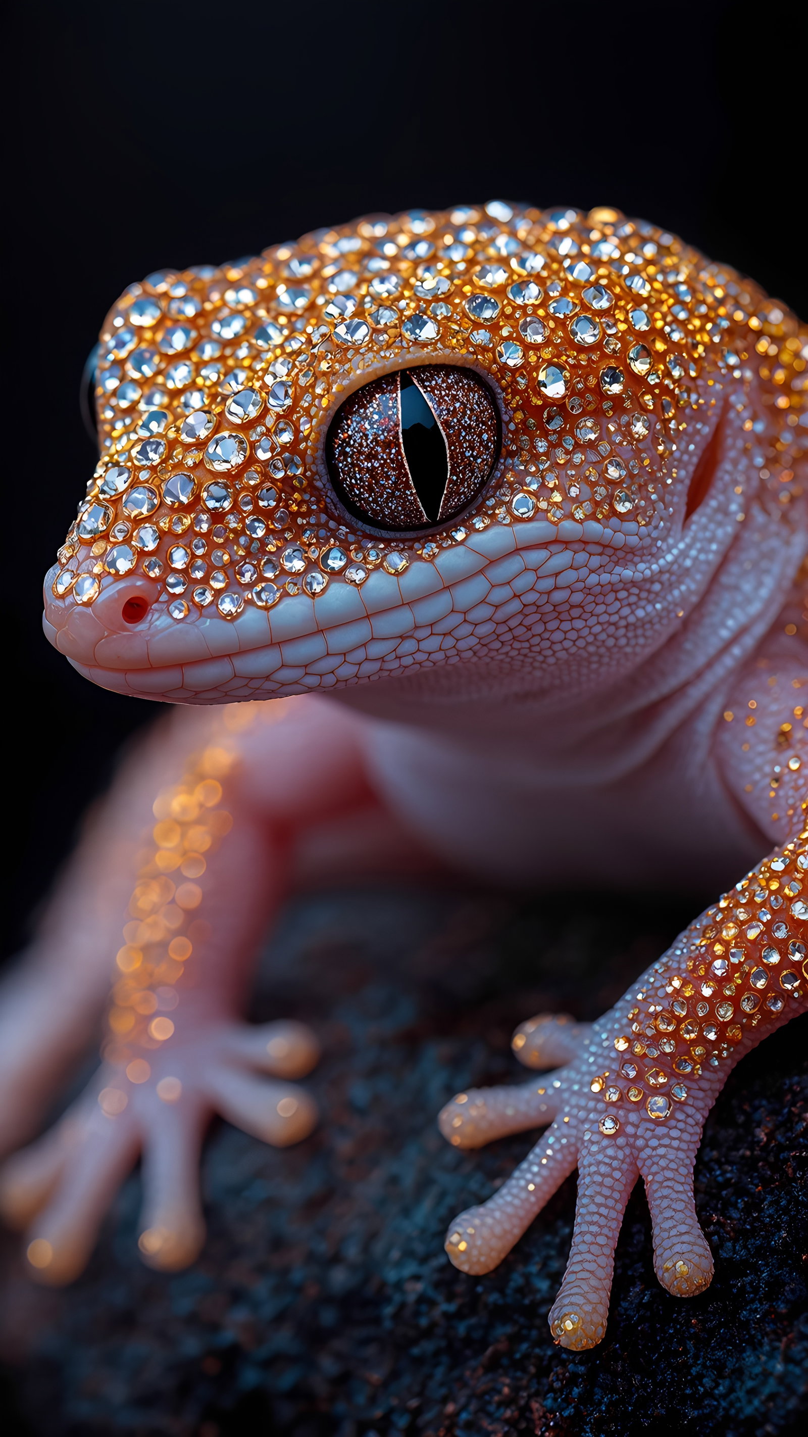 Vivid Jewel Toned Gecko Closeup Wall 5