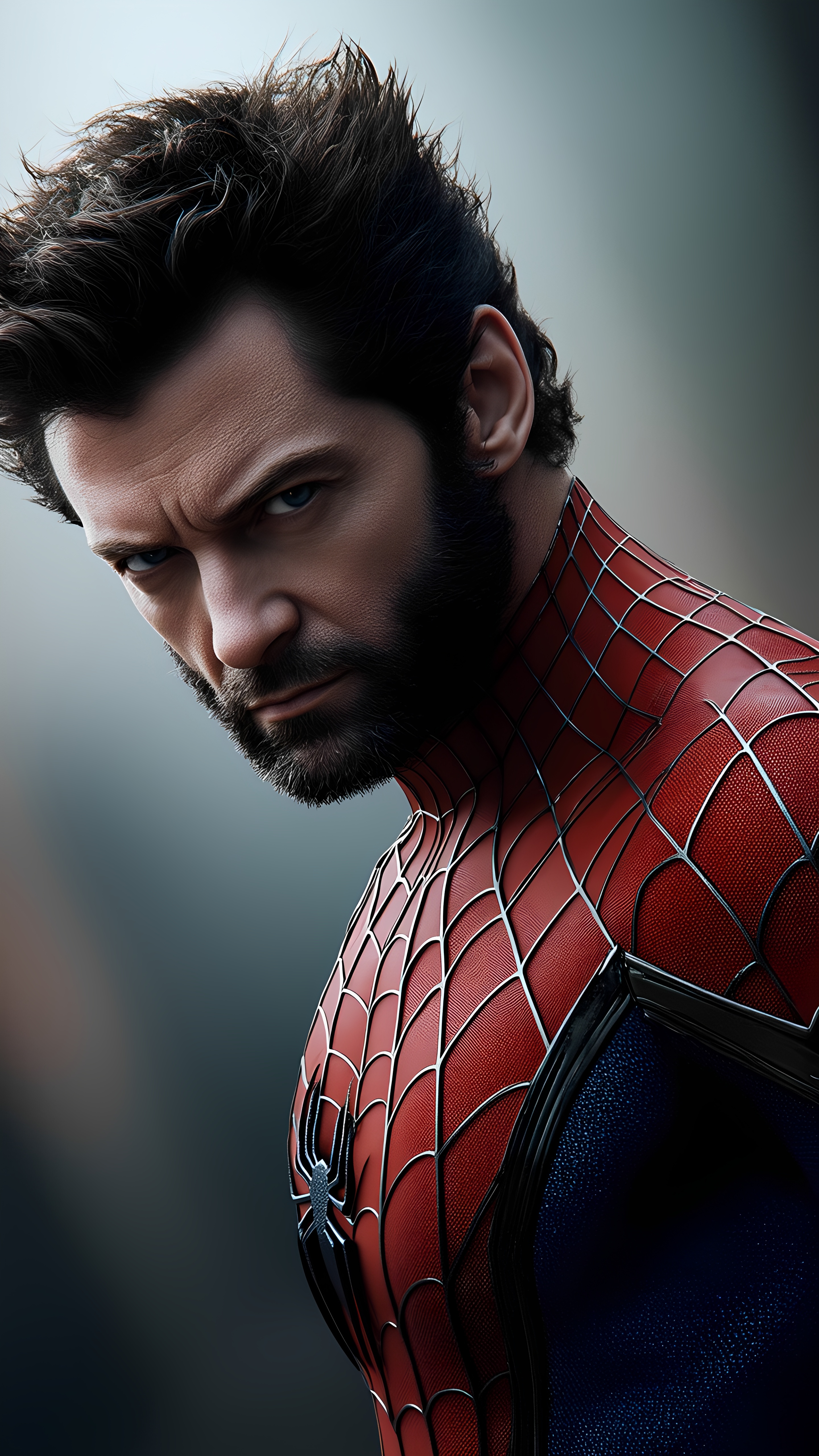 Wolverine Spiderman Mashup Portrait