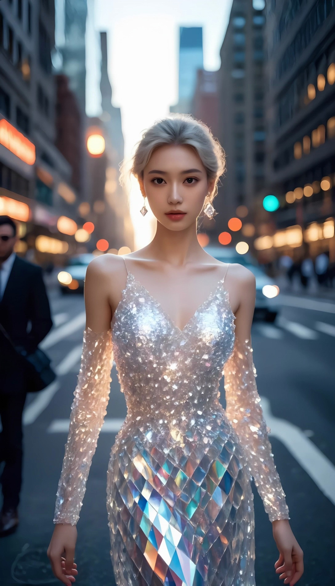 Model Crystal Inspired Gown City Street Video 1 – video thumbnail