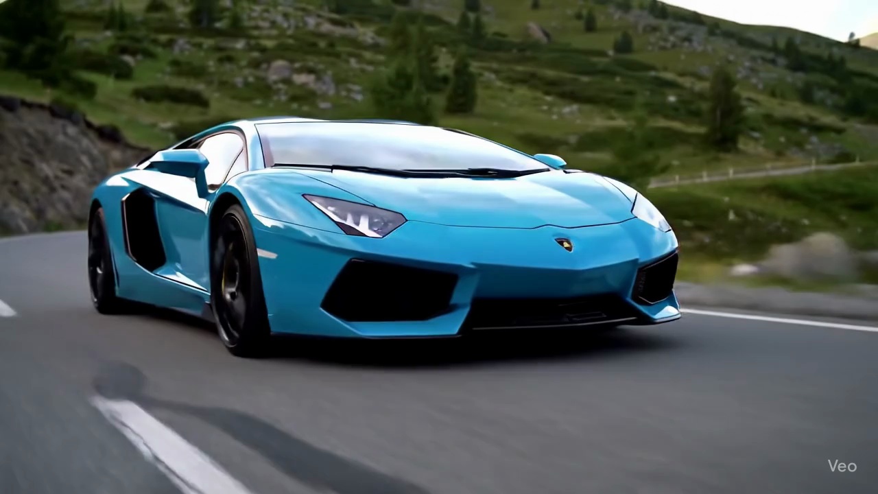 Blue Lamborghini Aventador Mountain Road Video – video thumbnail