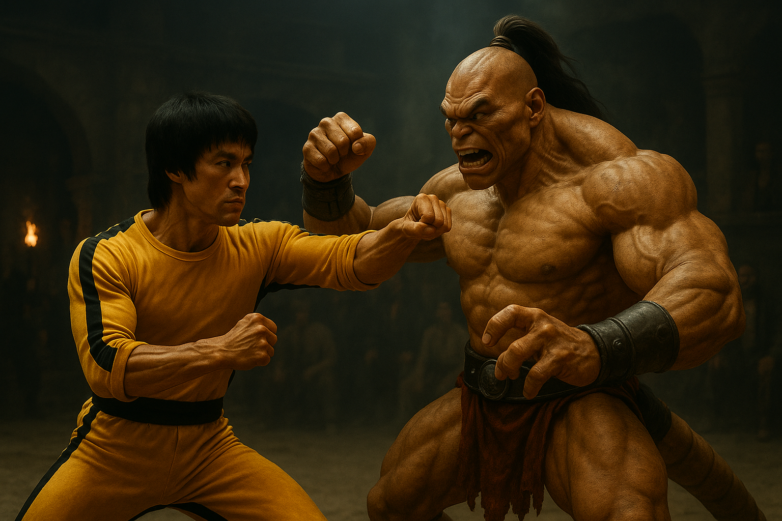 Bruce Lee Vs Goro Mortal Kombat