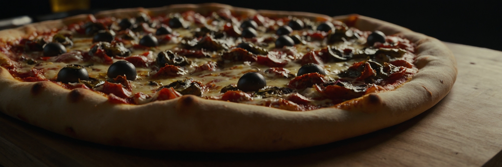 Cinematic Fresh Pizza Closeup 1
