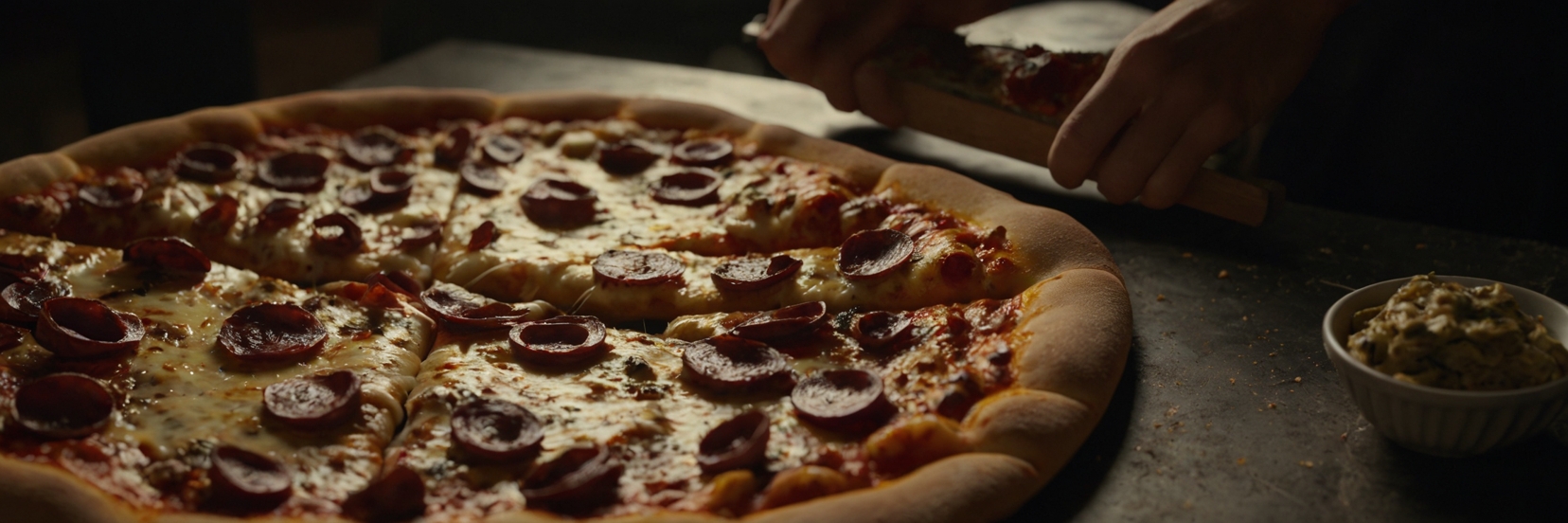 Cinematic Fresh Pizza Closeup 4