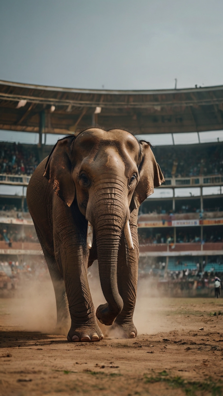 Elephant Standing Football Arena 1
