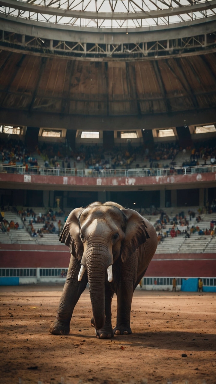 Elephant Standing Football Arena 2