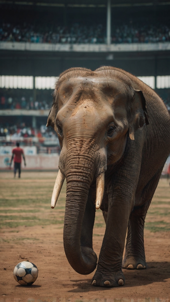 Elephant Standing Football Arena 4