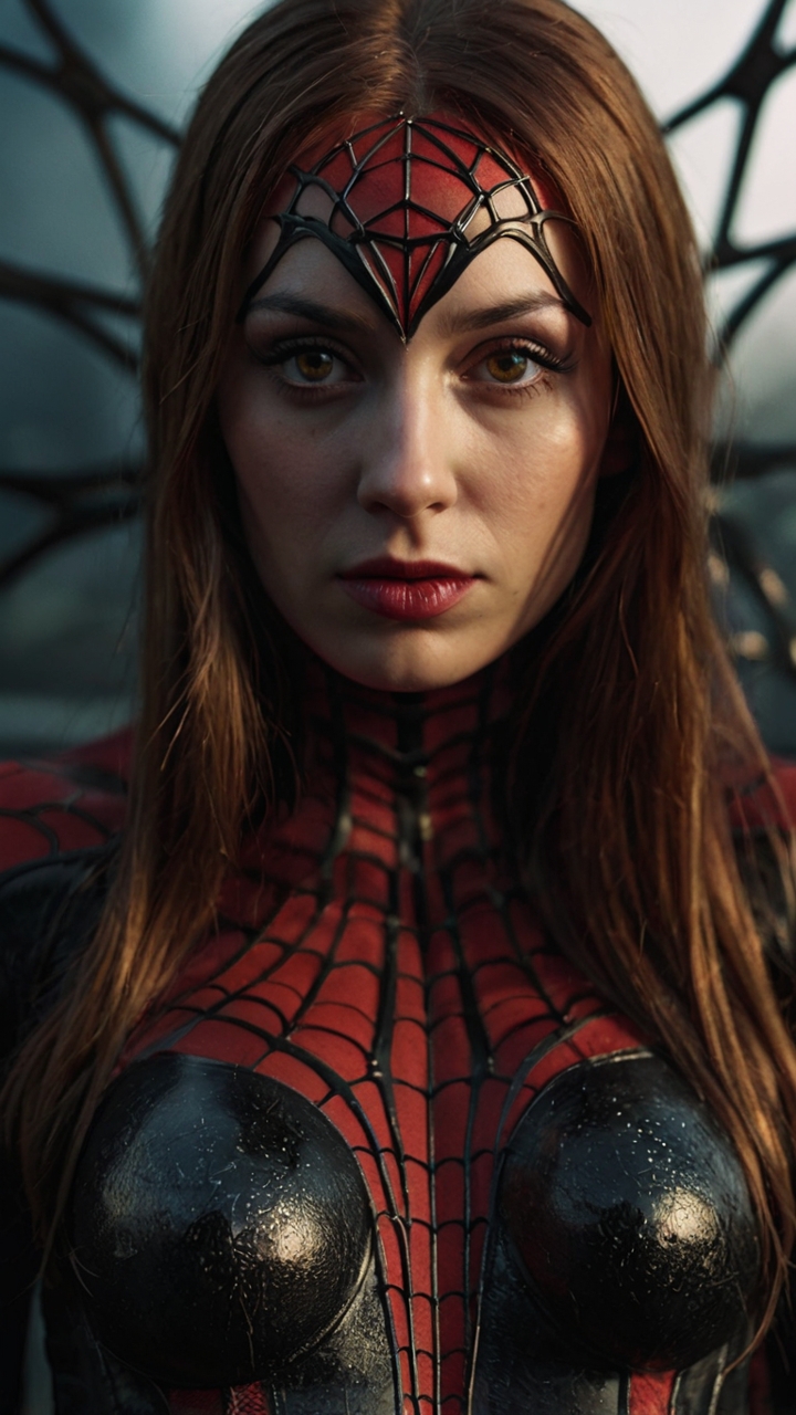 Female Spider Themed Superhero Portrait 1