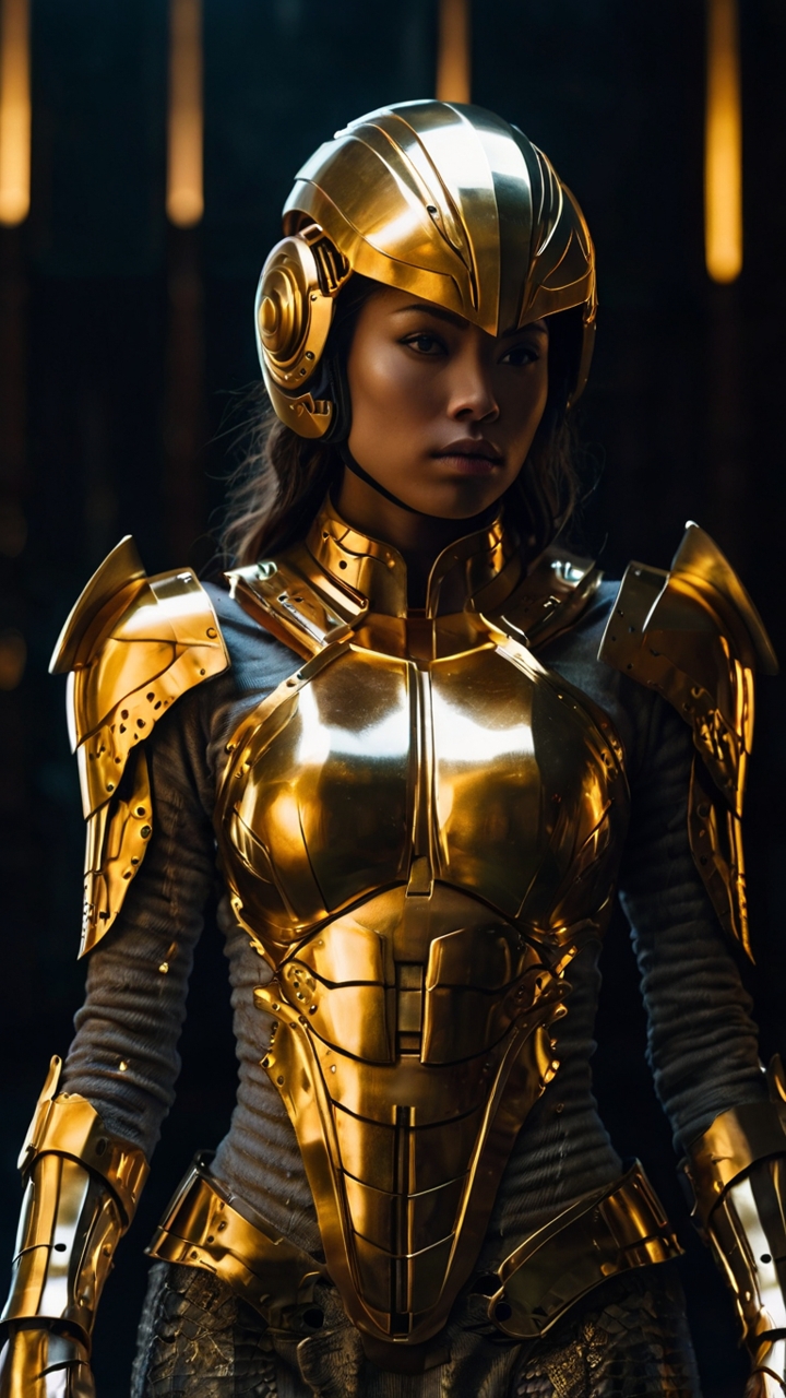 Female Warrior Golden Armor 1