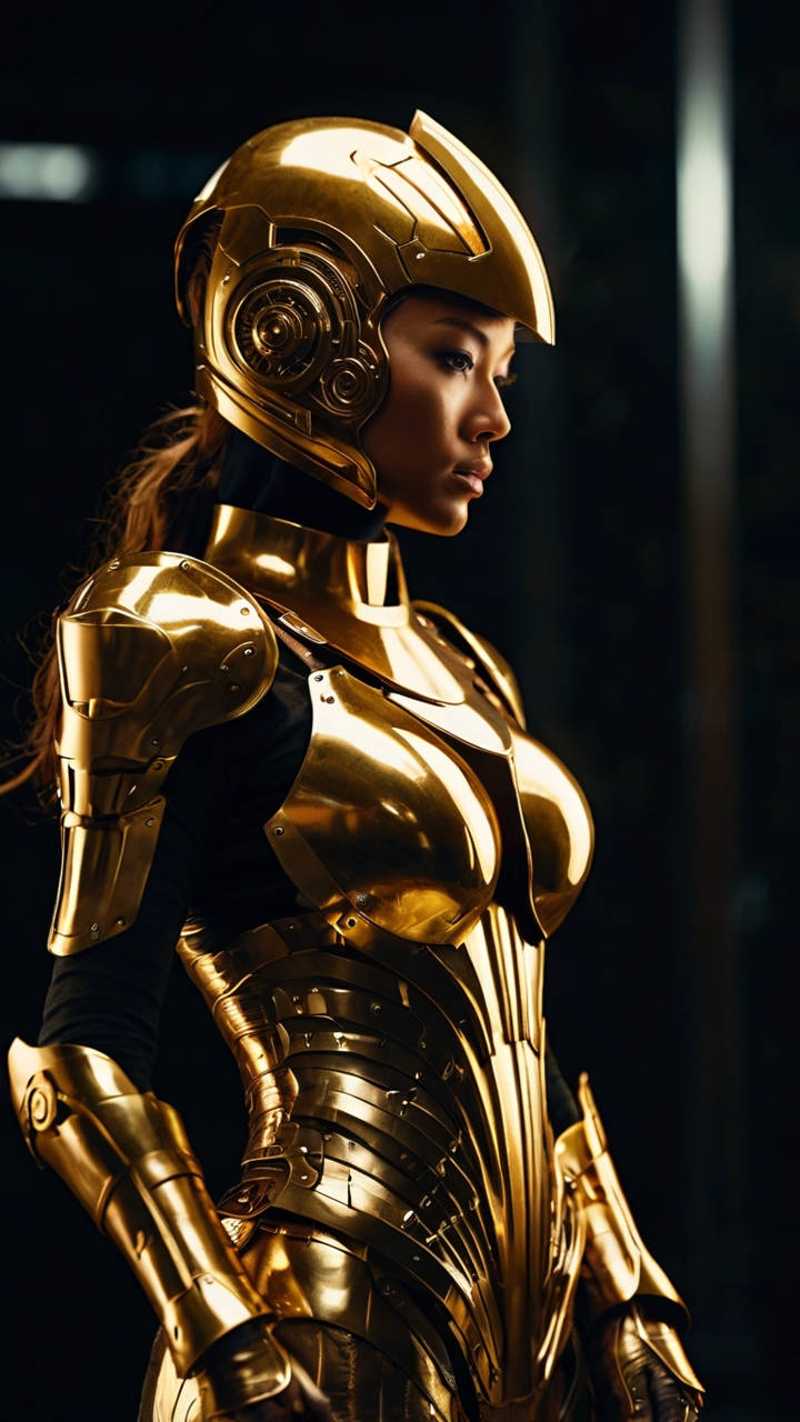 Female Warrior Golden Armor 2