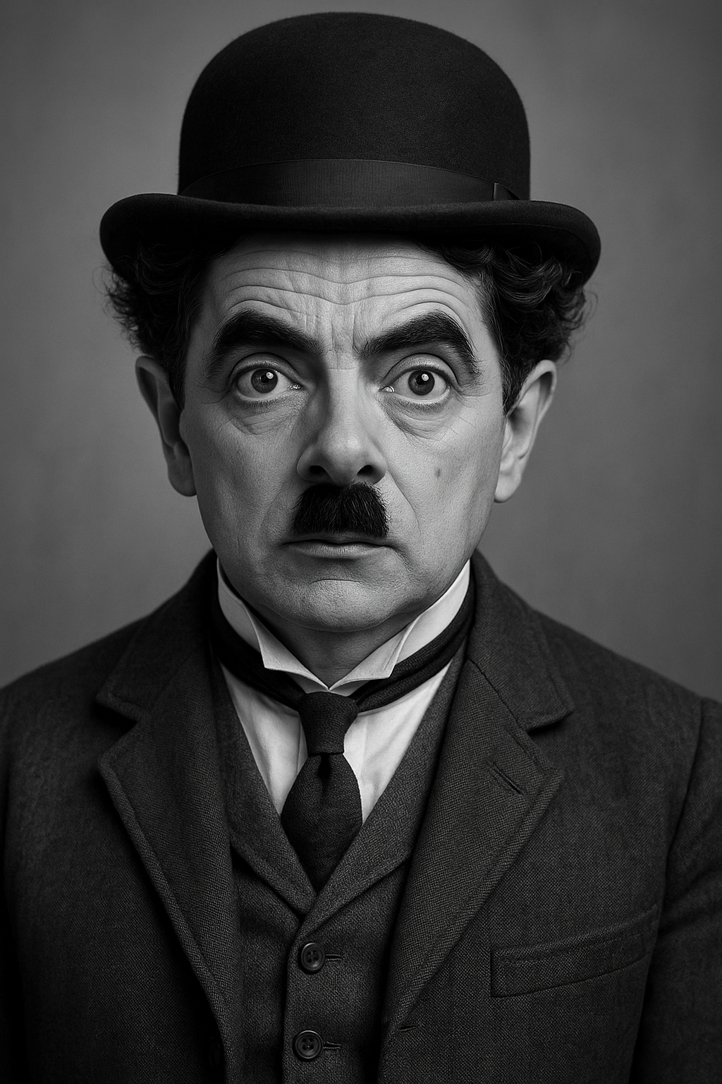 Hybrid Comedy Character Charlie Chaplin And Rowan Atkinson
