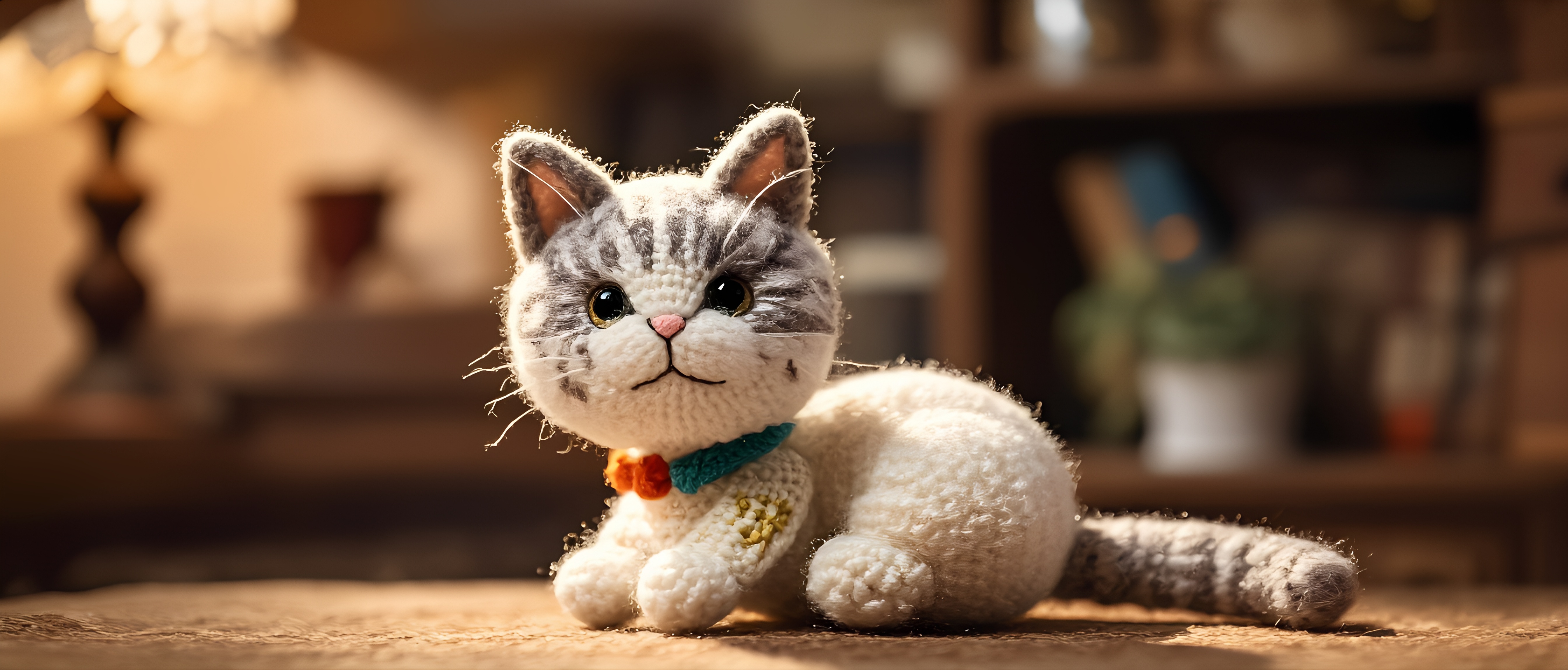 Knitted Cat Plush Soft Toy 1