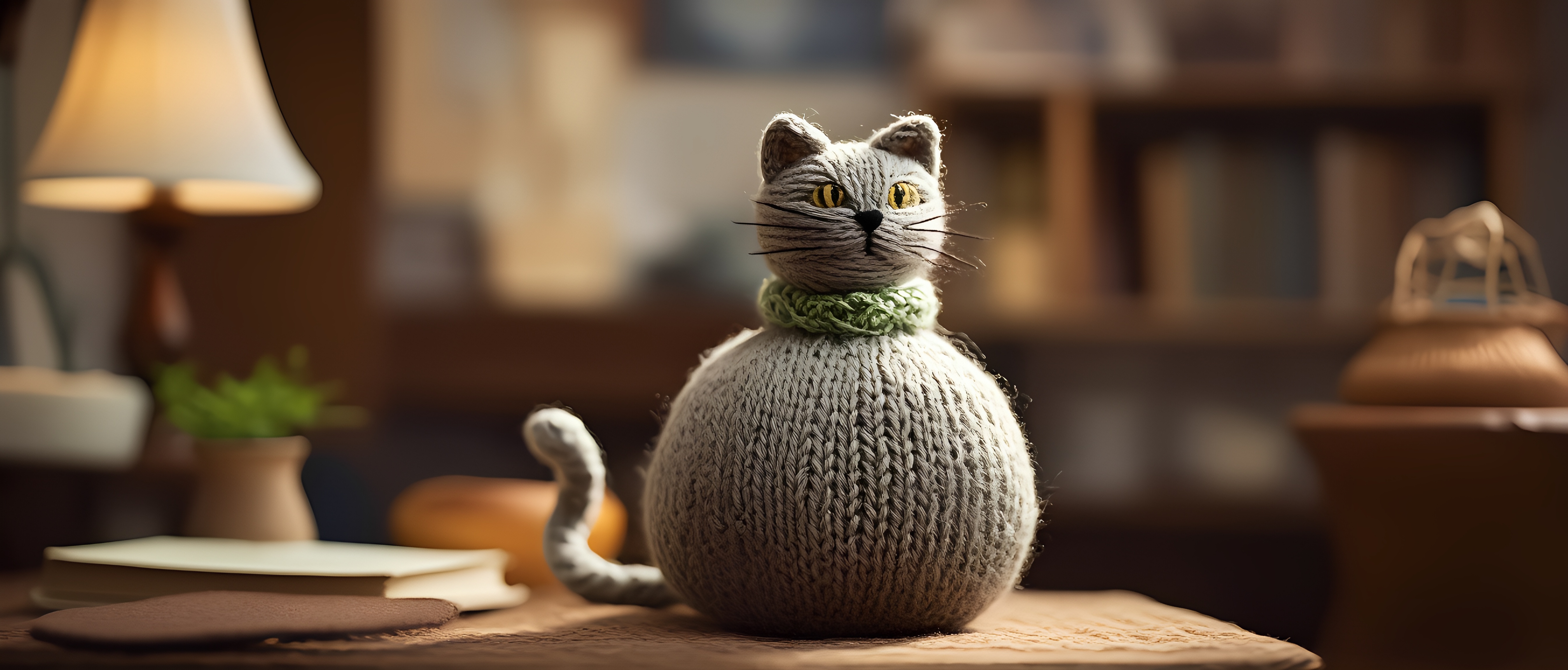Knitted Cat Plush Soft Toy 2