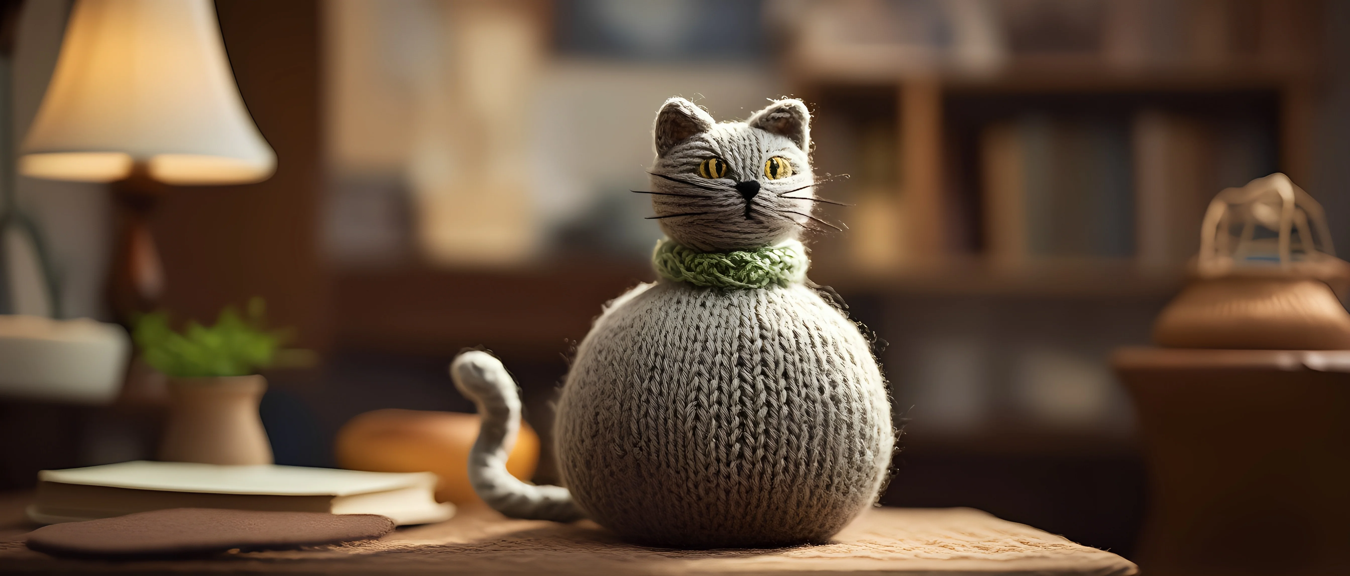 Knitted Cat Plush Soft Toy 2