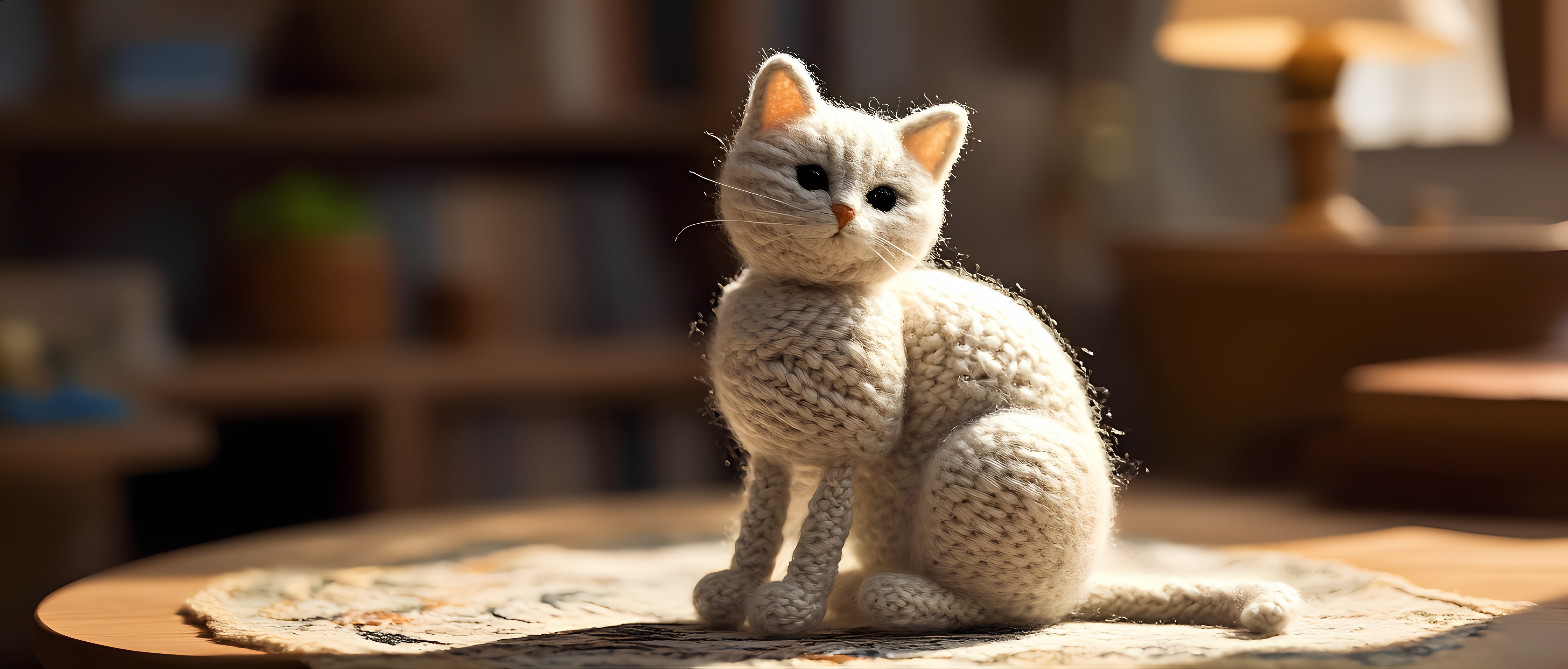 Knitted Cat Plush Soft Toy 3
