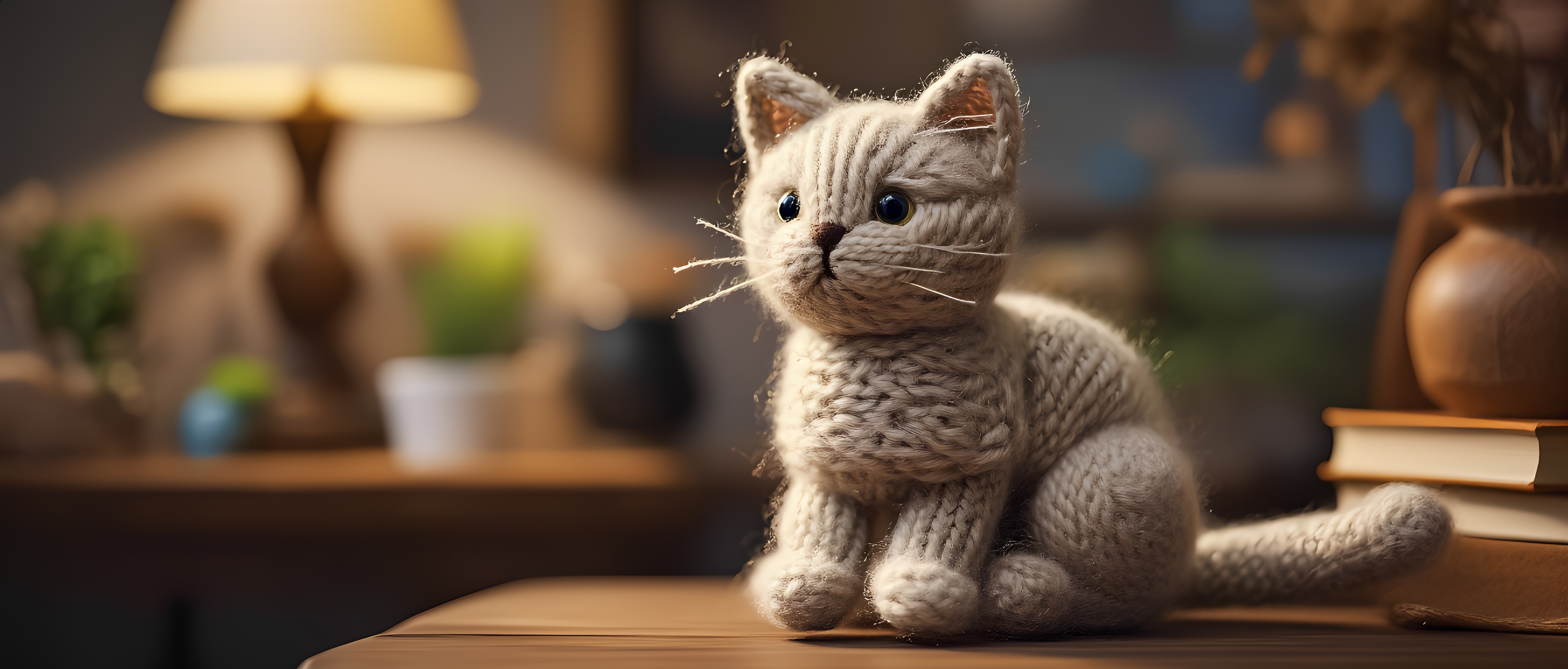 Knitted Cat Plush Soft Toy 4