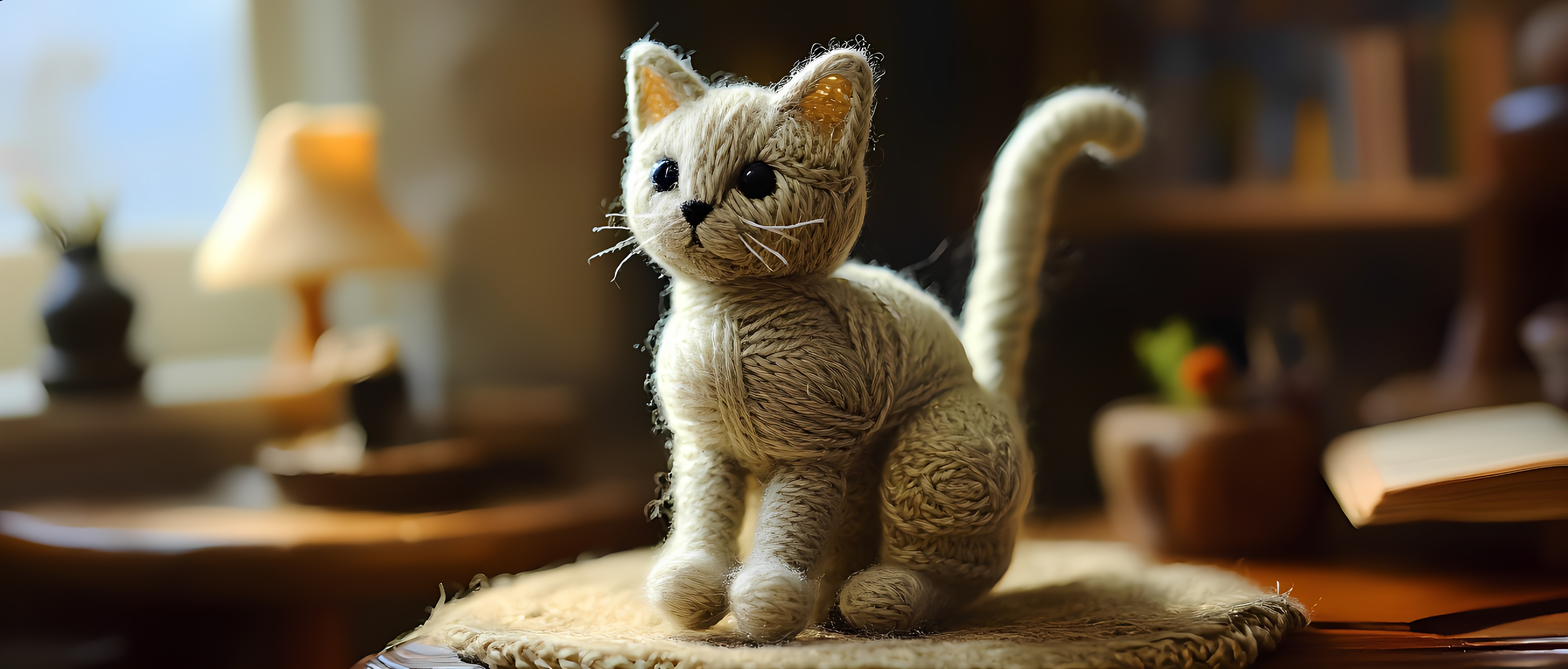 Knitted Cat Plush Soft Toy 5