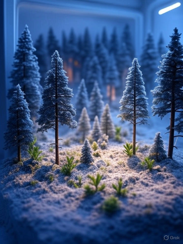 Miniature Winter Forest Village Snow 2
