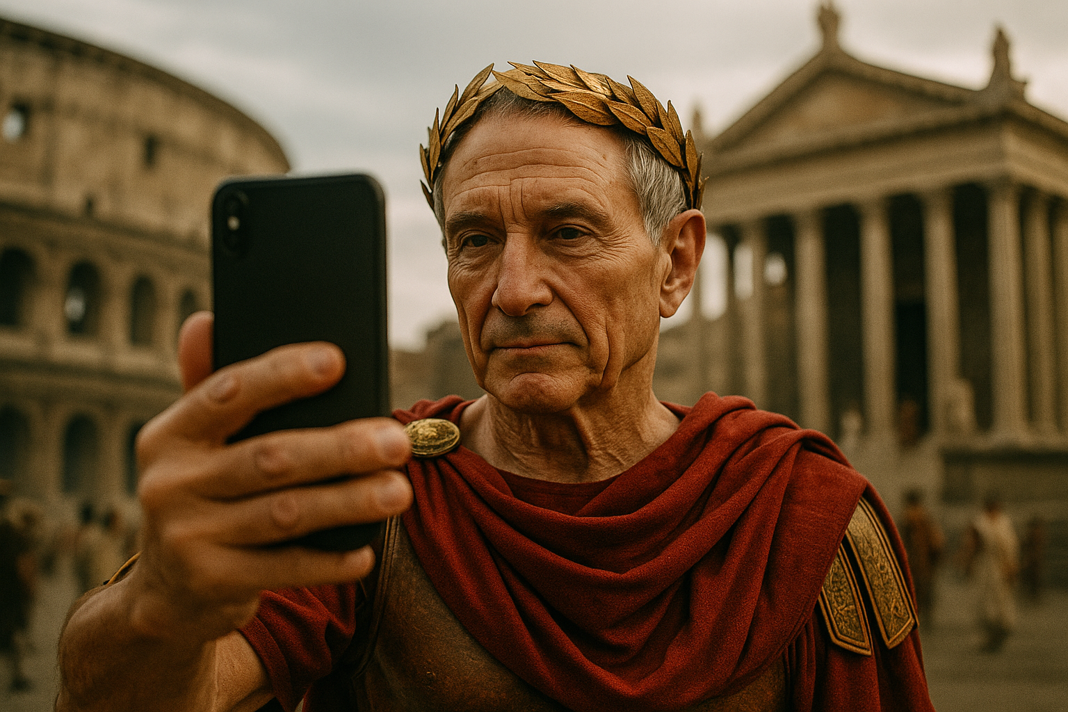 Roman Emperor Taking Selfie