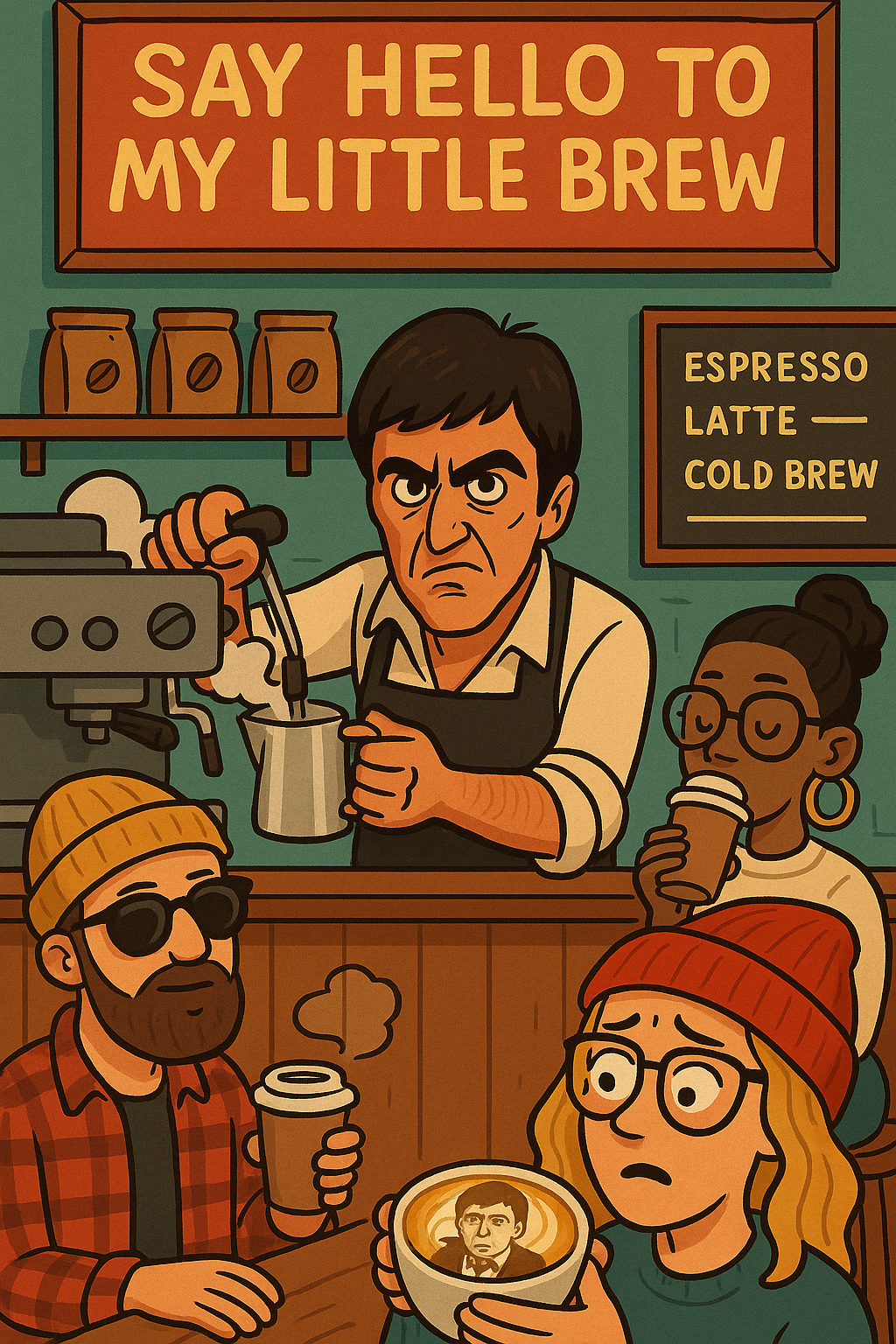 Scarface Tony Montana Barista Funny Parody