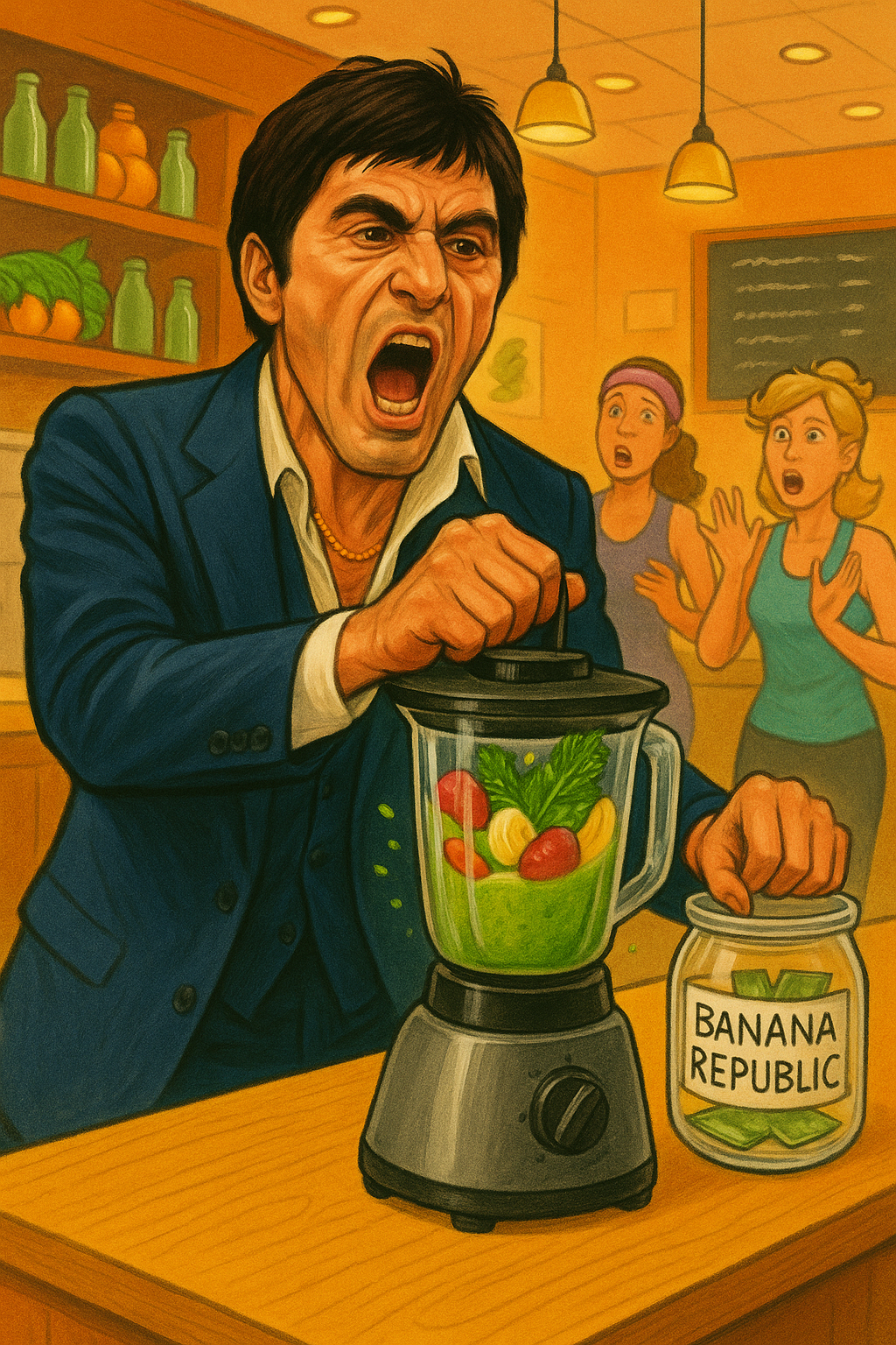 Scarface Tony Montana Parody Blender Banana Republic