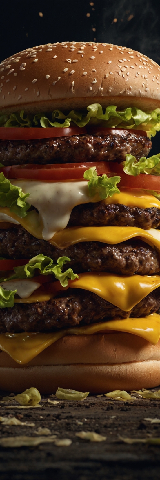 Stacked Cheeseburger Multi Layer Patties