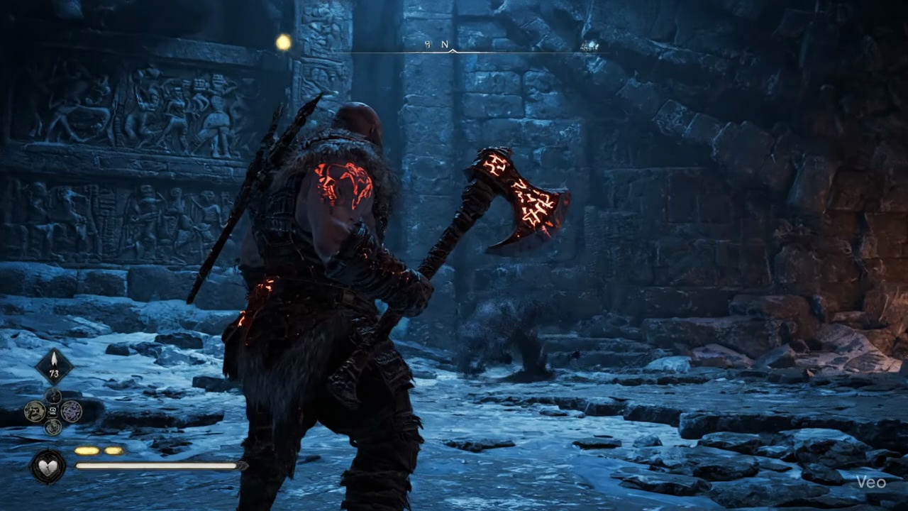God Of War Gameplay Warrior With Rune Axe In Ice Temple Video – video thumbnail