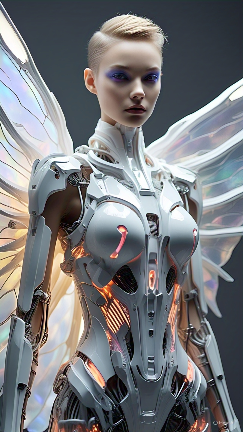 Robot Angelic Glowing Wings 1