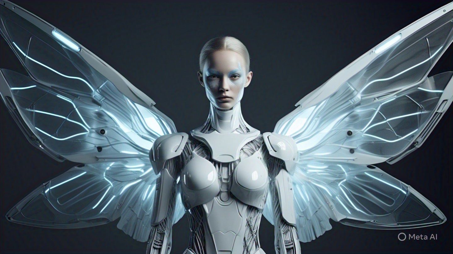 Robot Angelic Glowing Wings 2