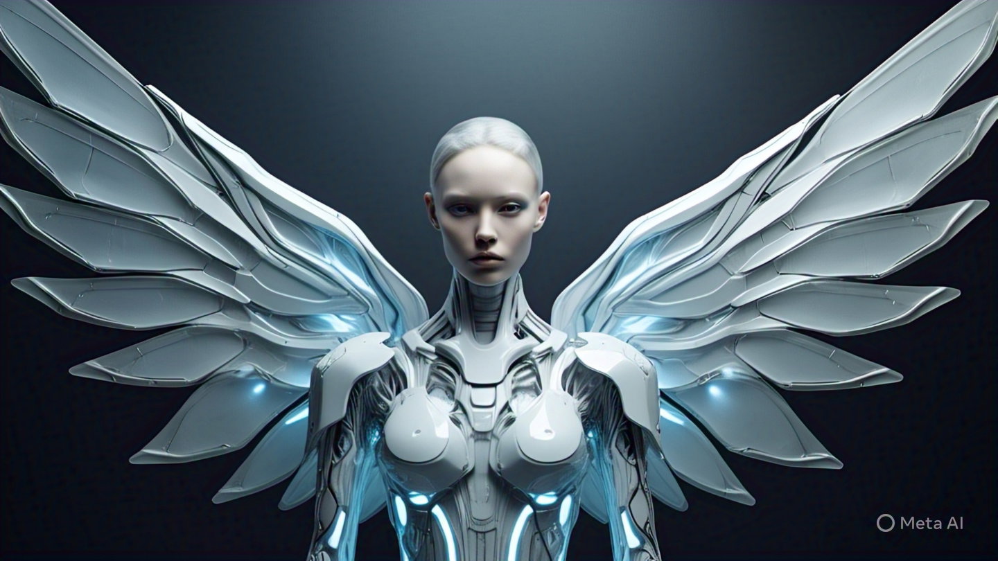 Robot Angelic Glowing Wings 3