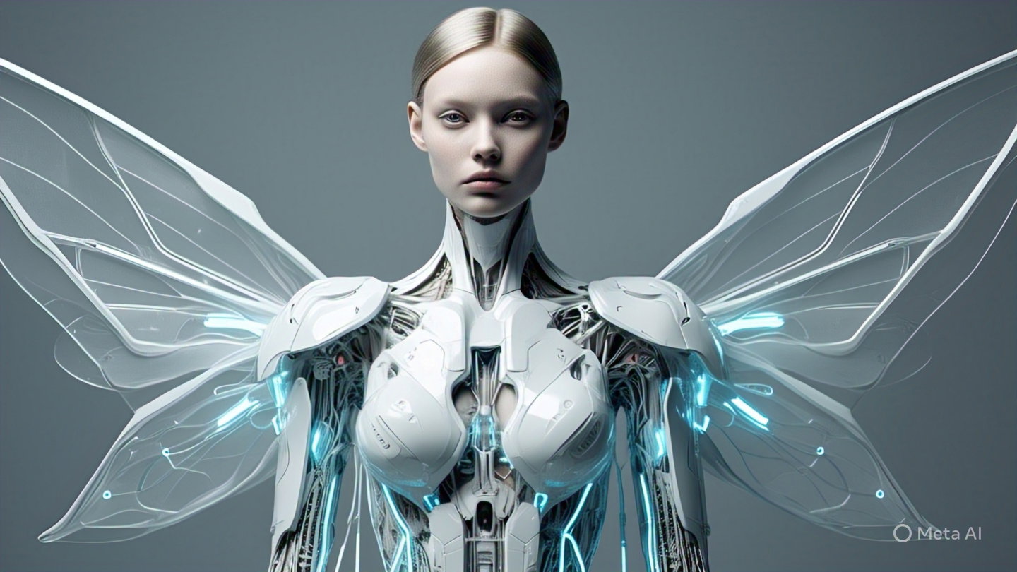 Robot Angelic Glowing Wings 4