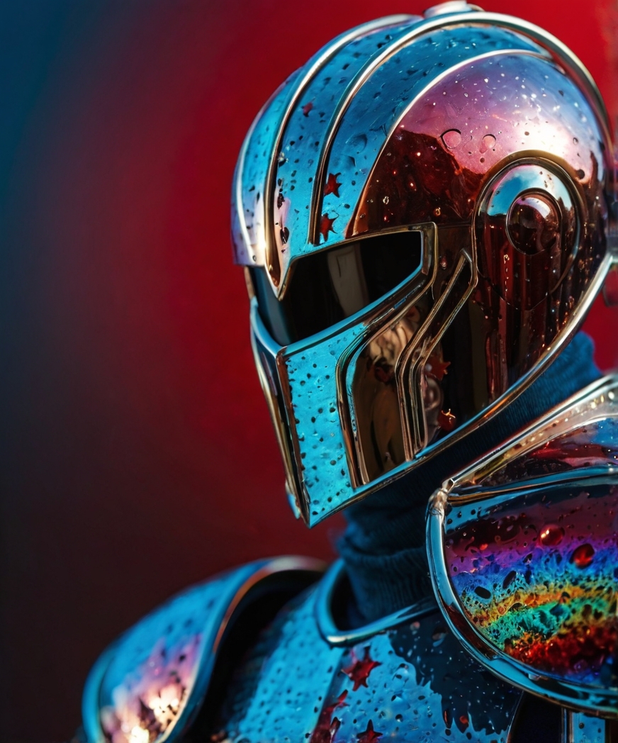 Chrome Astronaut Helmet Reflective Armor