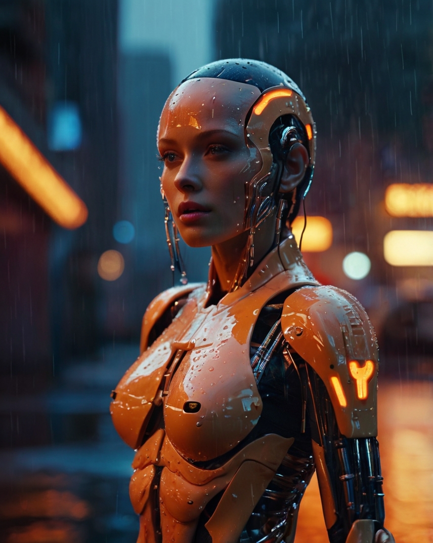 Cyberpunk Android Neon Rain 1